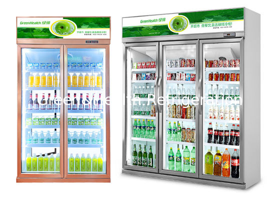 商用直立ビール冷蔵庫 二重ガラスドア 冷たいコカインディスプレイ 冷蔵庫