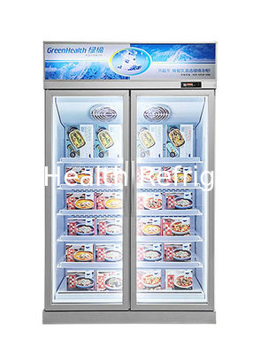 グリーンヘルス 商用 銀色のガラスドア 立体 冷蔵庫 ドア ディスプレイ キャビネット