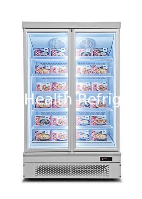 スーパーマーケット用 1000L 容量の自動解凍と扇風機冷却の商用ディスプレイ冷蔵庫