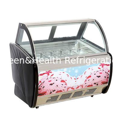 12 パン グレー カラー イタリアン ゼラト ディスプレイ 冷蔵庫 アイスクリーム ショップ