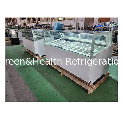 カーブ/右角ガラス ステンレス スチール アイスクリーム ディスプレイ 冷蔵庫