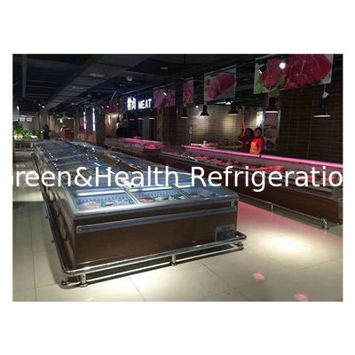 最新 スライドドア 低温 冷凍肉丸 食品 貯蔵 ディスプレイ 島 キャビネット 冷蔵庫