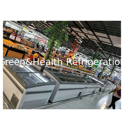 業務用横型冷凍庫 / ミートボール保管用ディスプレイアイランドキャビネット冷凍庫