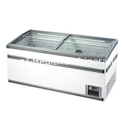 白/グレー スーパーマーケット 冷凍食品 / 米肉餃子 / 冷凍魚保管用陳列島型キャビネット冷凍庫