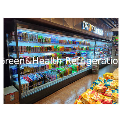 直角五層スーパーマーケット果物/野菜/牛乳冷蔵オープンキャビネット冷凍庫