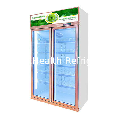 上向きユニット垂直ストア、2つの曇り止めガラスドア付き、飲料冷蔵ディスプレイ冷凍庫
