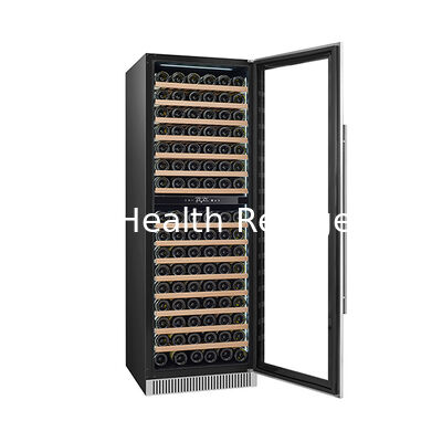 ETL証明書 185 ボトル 垂直 2 温度ゾーン ビーチ 木製棚 赤ワイン 保存 冷蔵庫 冷凍庫