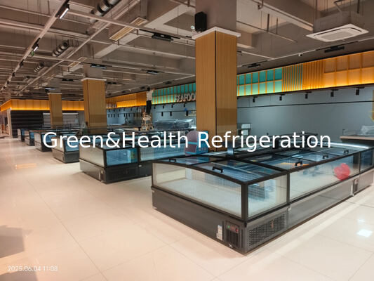 冷凍食品用スーパーマーケット島型冷凍ケース・商業用複合陳列冷凍ケース