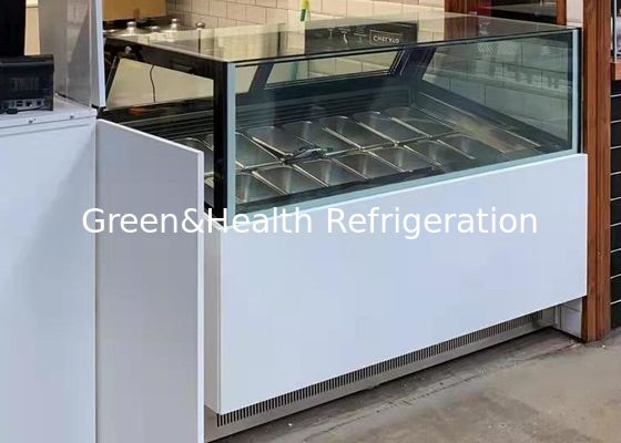 -22程度16鍋のGelatoの表示スコップのアイス クリームの表示フリーザー